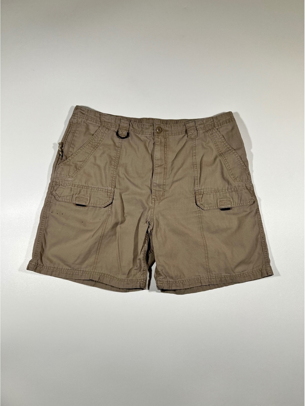 Wrangler Cargo Shorts Waist 40 Khaki Multi-Pocket Outdoor Utility Shorts